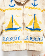 Load image into Gallery viewer, 1950s/60s Sailboats Curling Sweater
