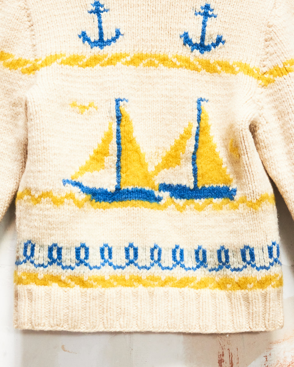 1950s/60s Sailboats Curling Sweater