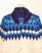 Load image into Gallery viewer, 1960s/70s Blue &amp; White Curling Sweater
