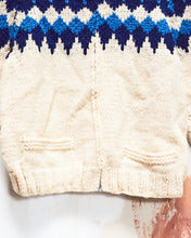 Load image into Gallery viewer, 1960s/70s Blue &amp; White Curling Sweater
