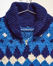 Load image into Gallery viewer, 1960s/70s Blue &amp; White Curling Sweater
