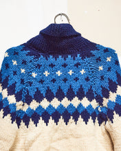 Load image into Gallery viewer, 1960s/70s Blue &amp; White Curling Sweater
