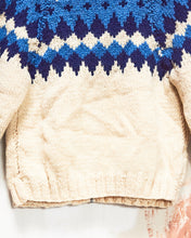 Load image into Gallery viewer, 1960s/70s Blue &amp; White Curling Sweater
