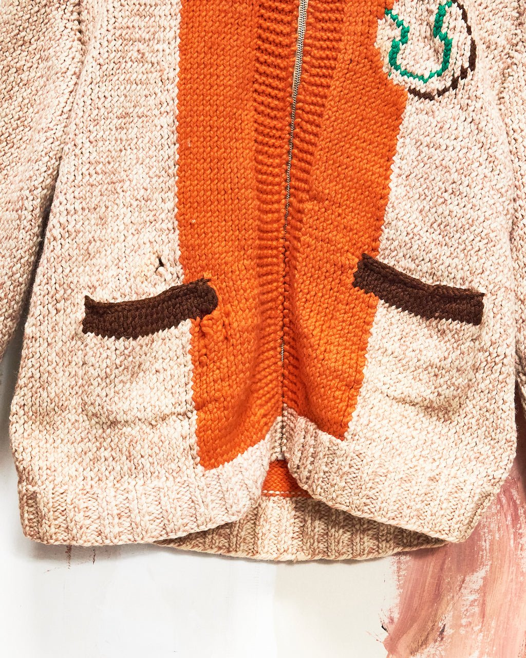 1960s/70s Baseball & Batter Curling Sweater