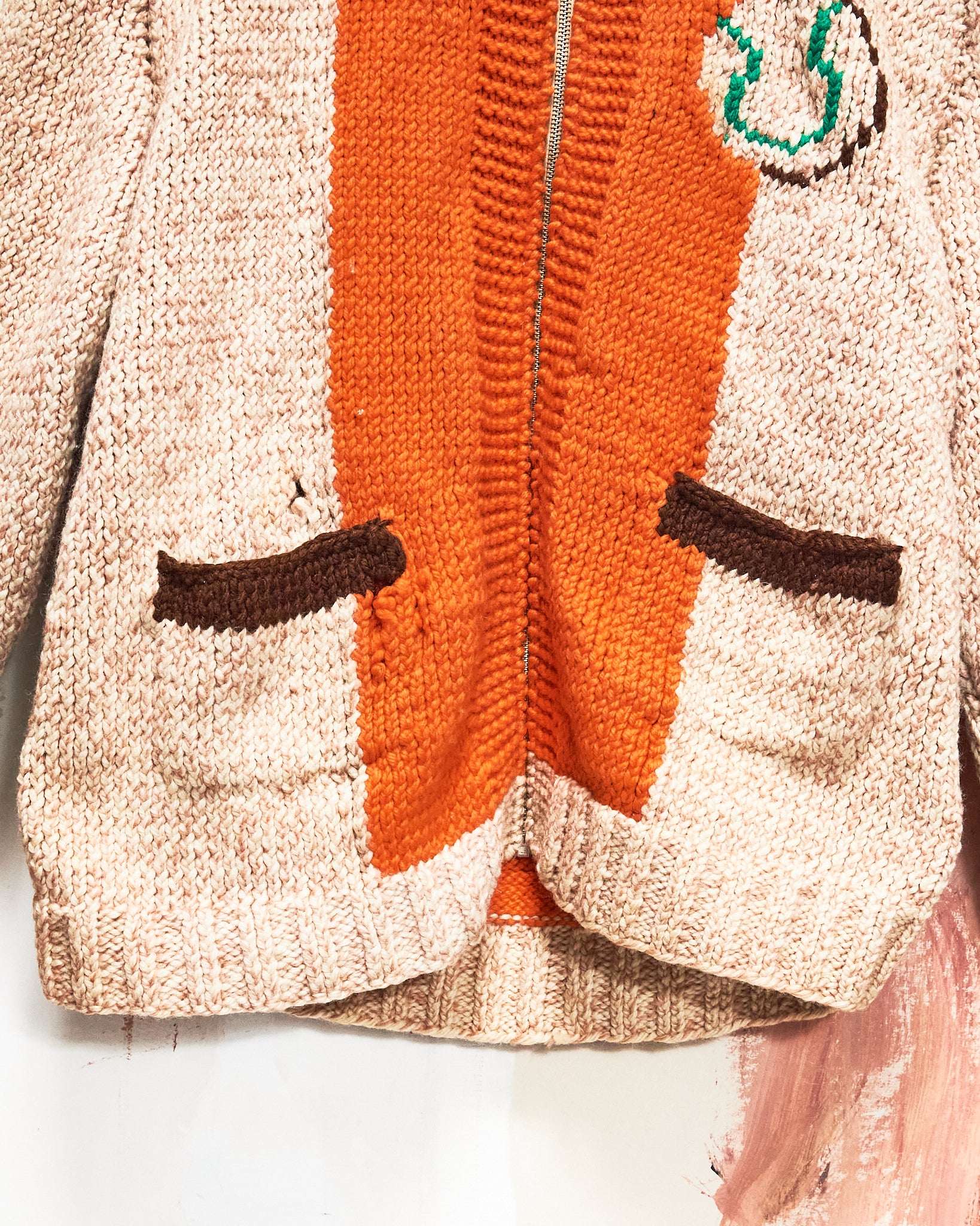 1960s/70s Baseball & Batter Curling Sweater
