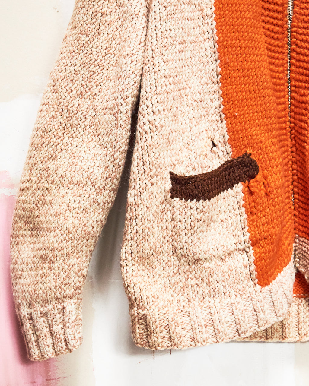 1960s/70s Baseball & Batter Curling Sweater