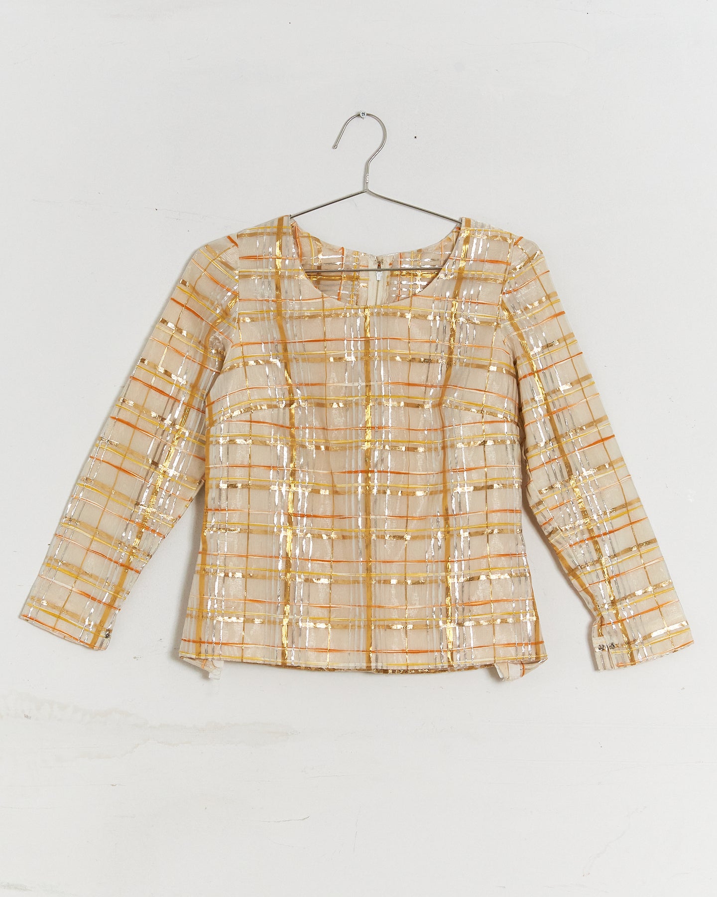 1970s Metallic Striped Blouse