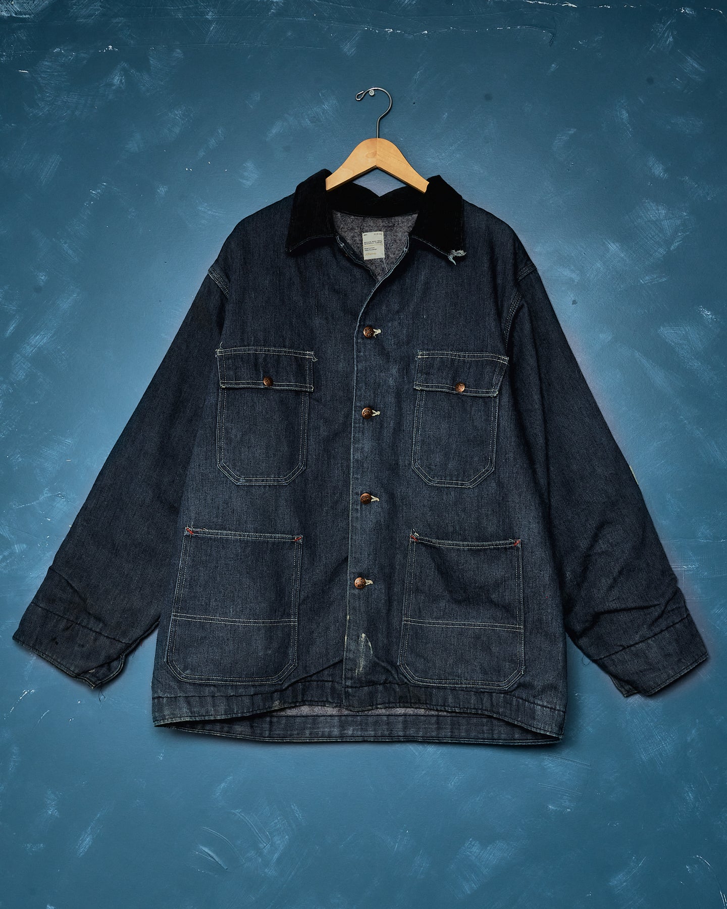 1970s JCPenney Big Mac Denim Blanket Coat