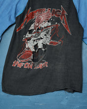 Load image into Gallery viewer, 1980’s Shredded Metallica Raglan
