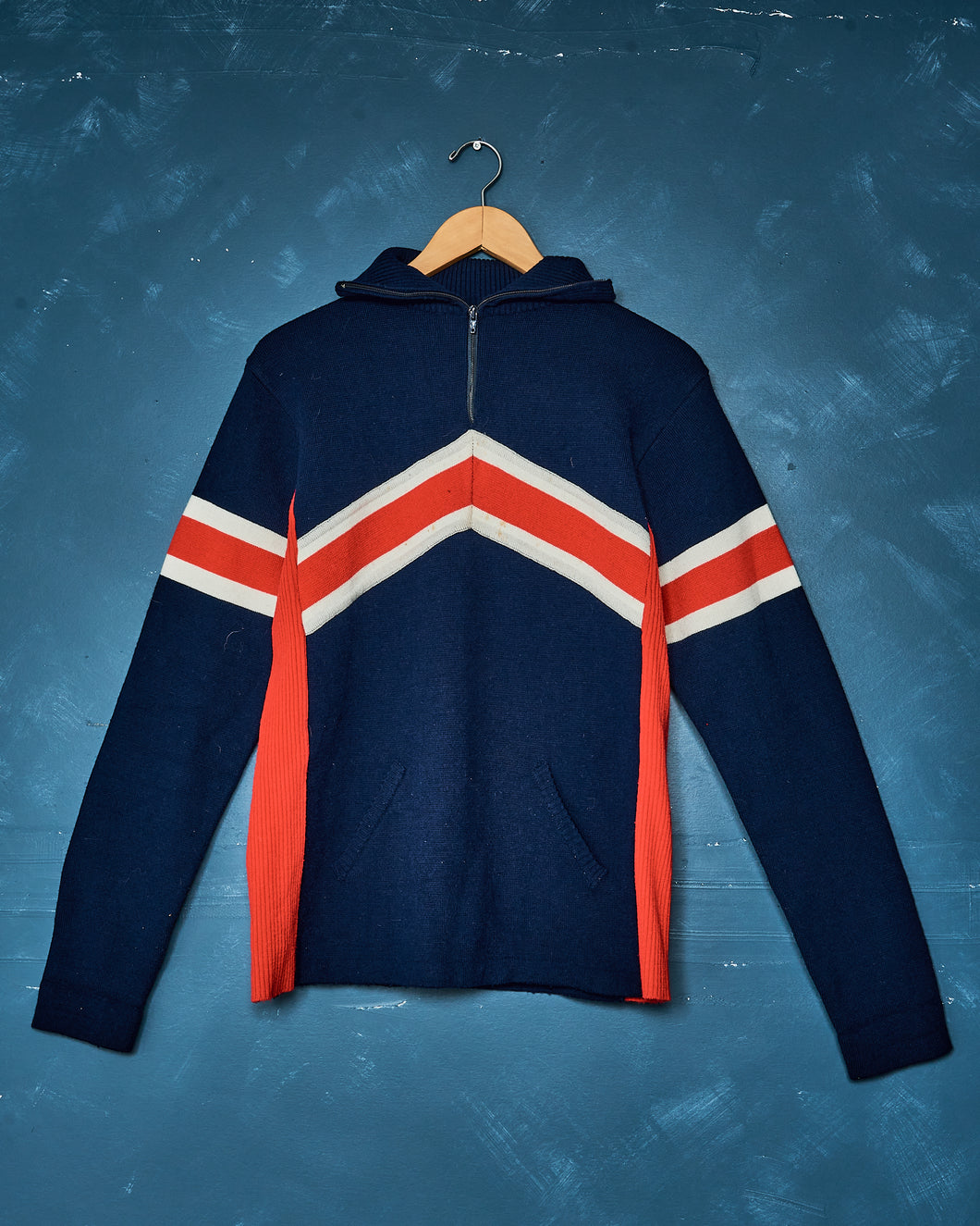 1960s Wool Turtleneck Half Zip Sweater