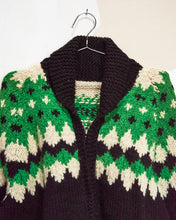 Load image into Gallery viewer, 1960s/70s Black &amp; Green Curling Sweater
