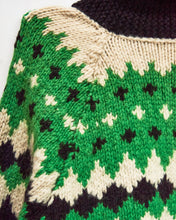 Load image into Gallery viewer, 1960s/70s Black &amp; Green Curling Sweater
