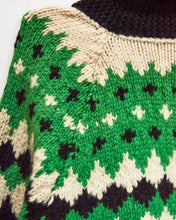 Load image into Gallery viewer, 1960s/70s Black &amp; Green Curling Sweater
