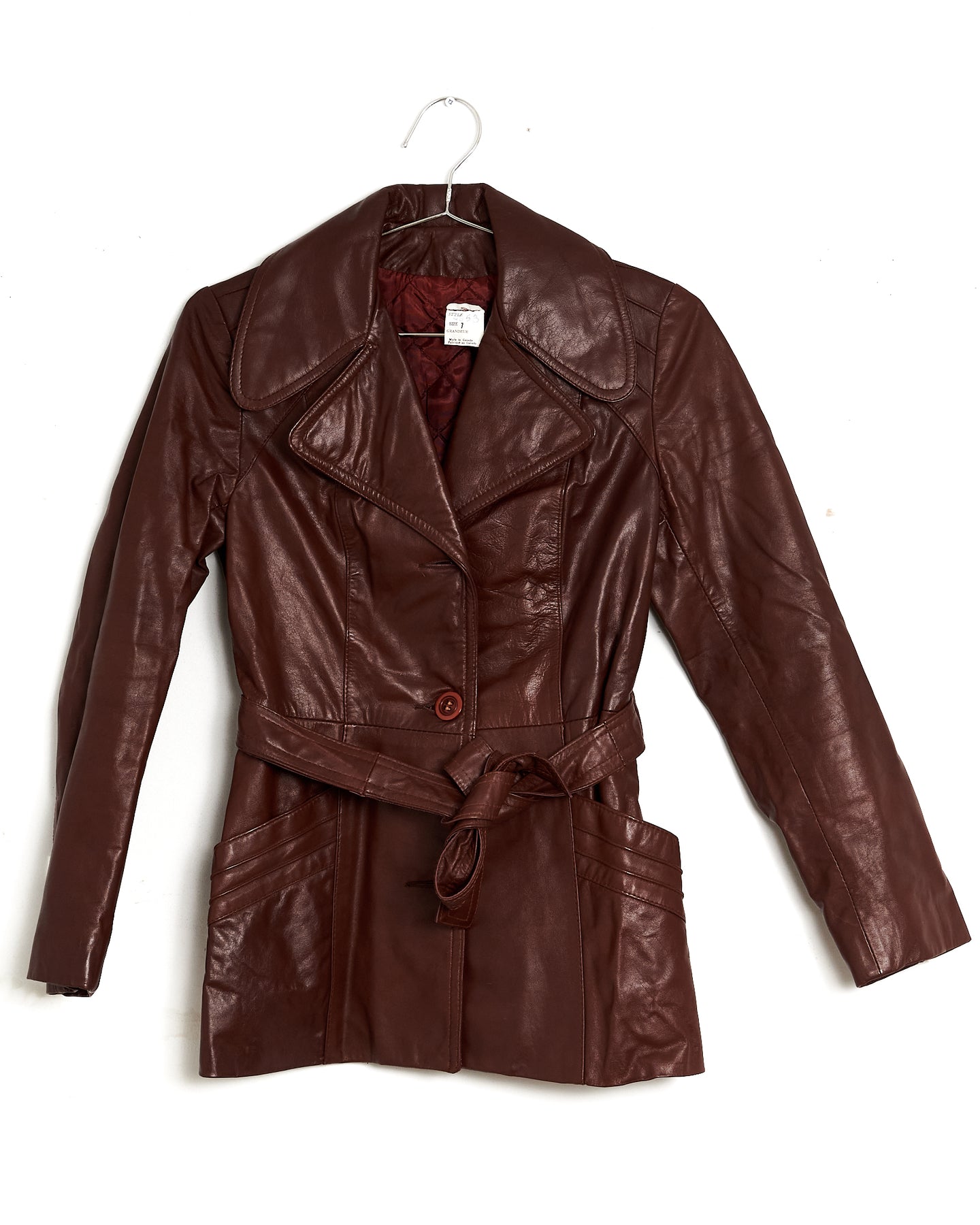 1980s/90s Cropped Leather Trench