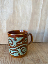 Load image into Gallery viewer, Brown and Blue Floral Mug
