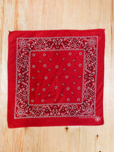 Load image into Gallery viewer, Cotton Bandana - Red Floral Paisley

