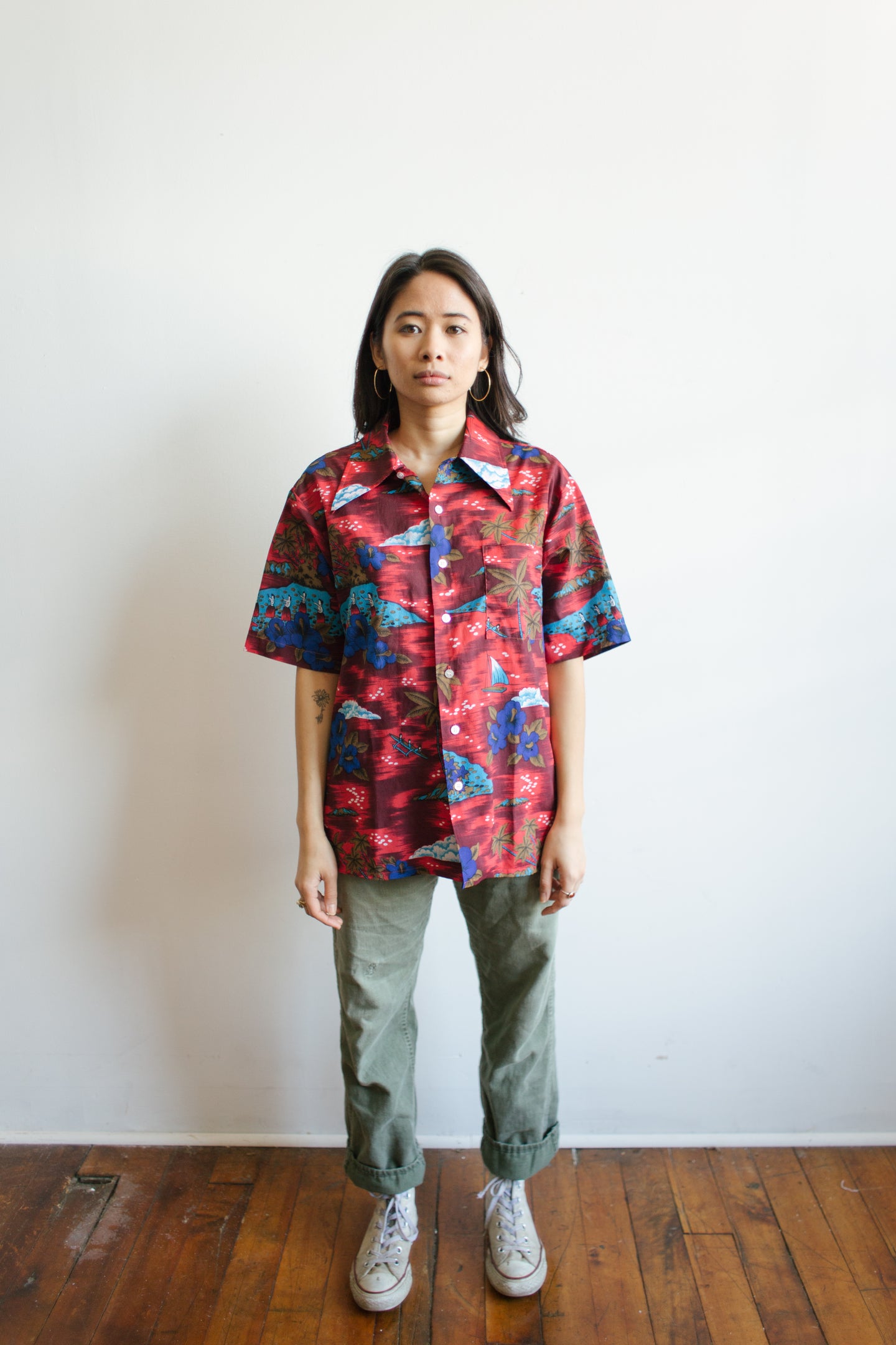 1960s Hula Hawaiian Shirt