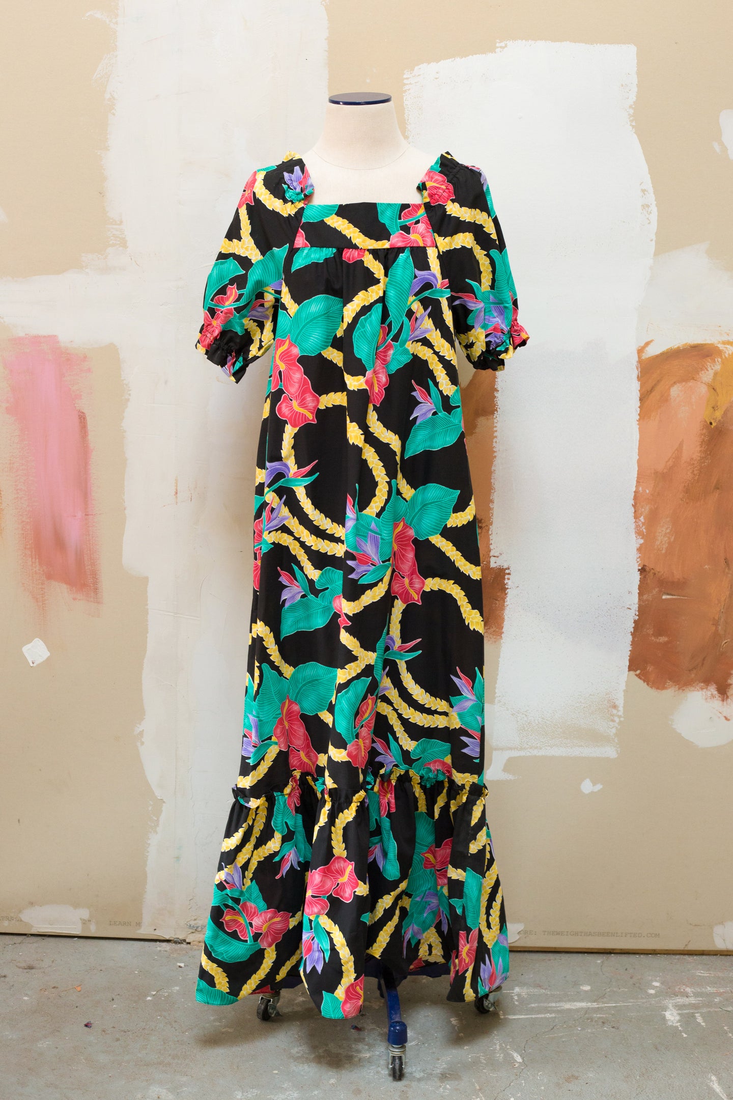 1970s Hawaiian Maxi Dress
