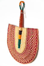Load image into Gallery viewer, African Hand Woven Fan - Red
