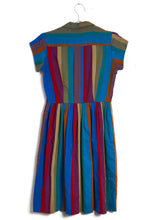 Load image into Gallery viewer, 1950s Union-made Striped Accordion Pleat Dress
