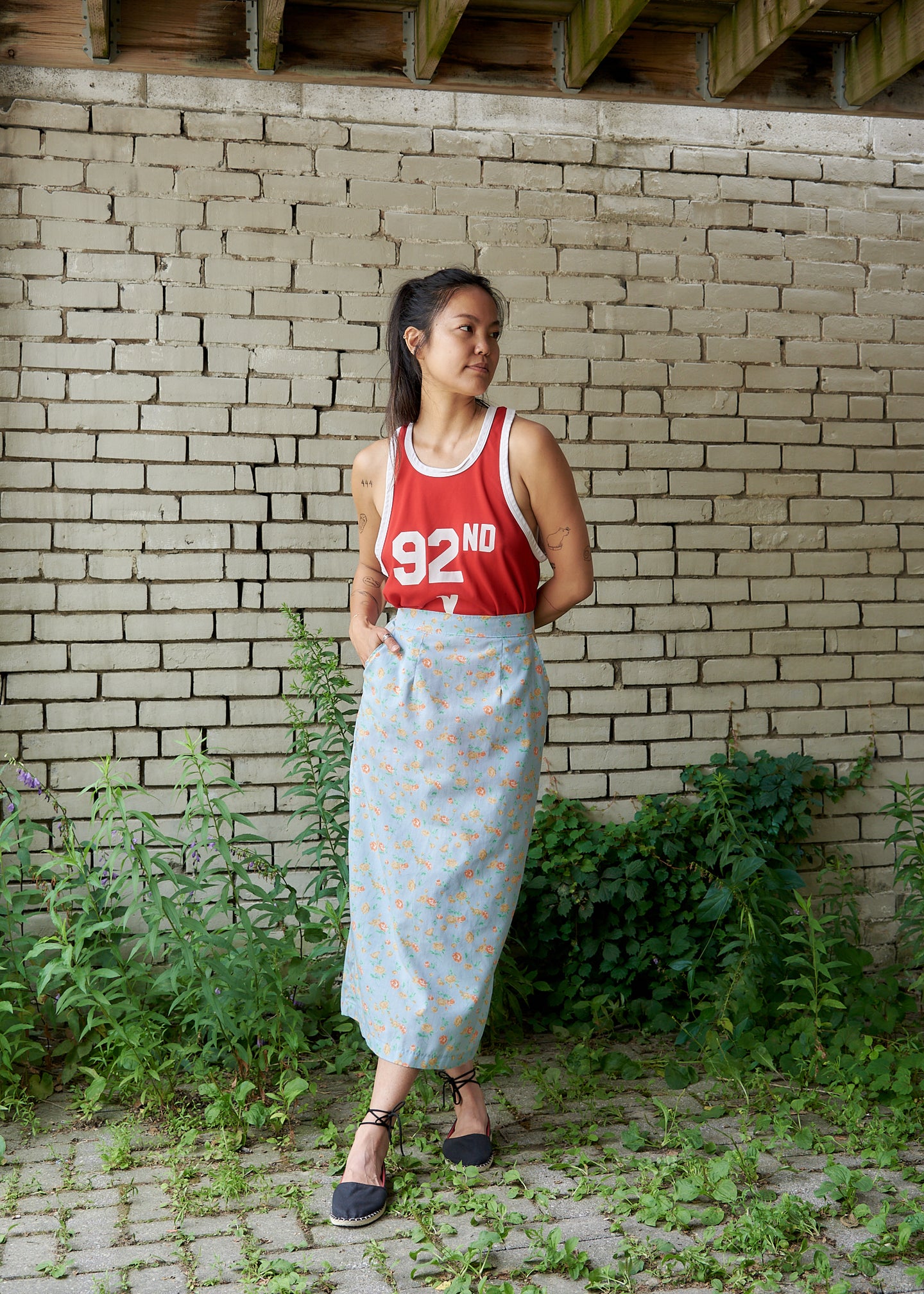 1970s Floral Pocket Skirt