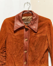 Load image into Gallery viewer, 1970s Leather Trim Suede Jacket
