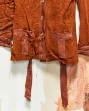 Load image into Gallery viewer, 1970s Leather Trim Suede Jacket

