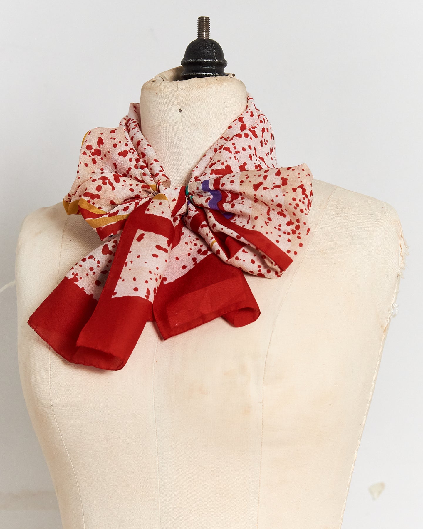 1960s Multicolored Speckled Long Scarf