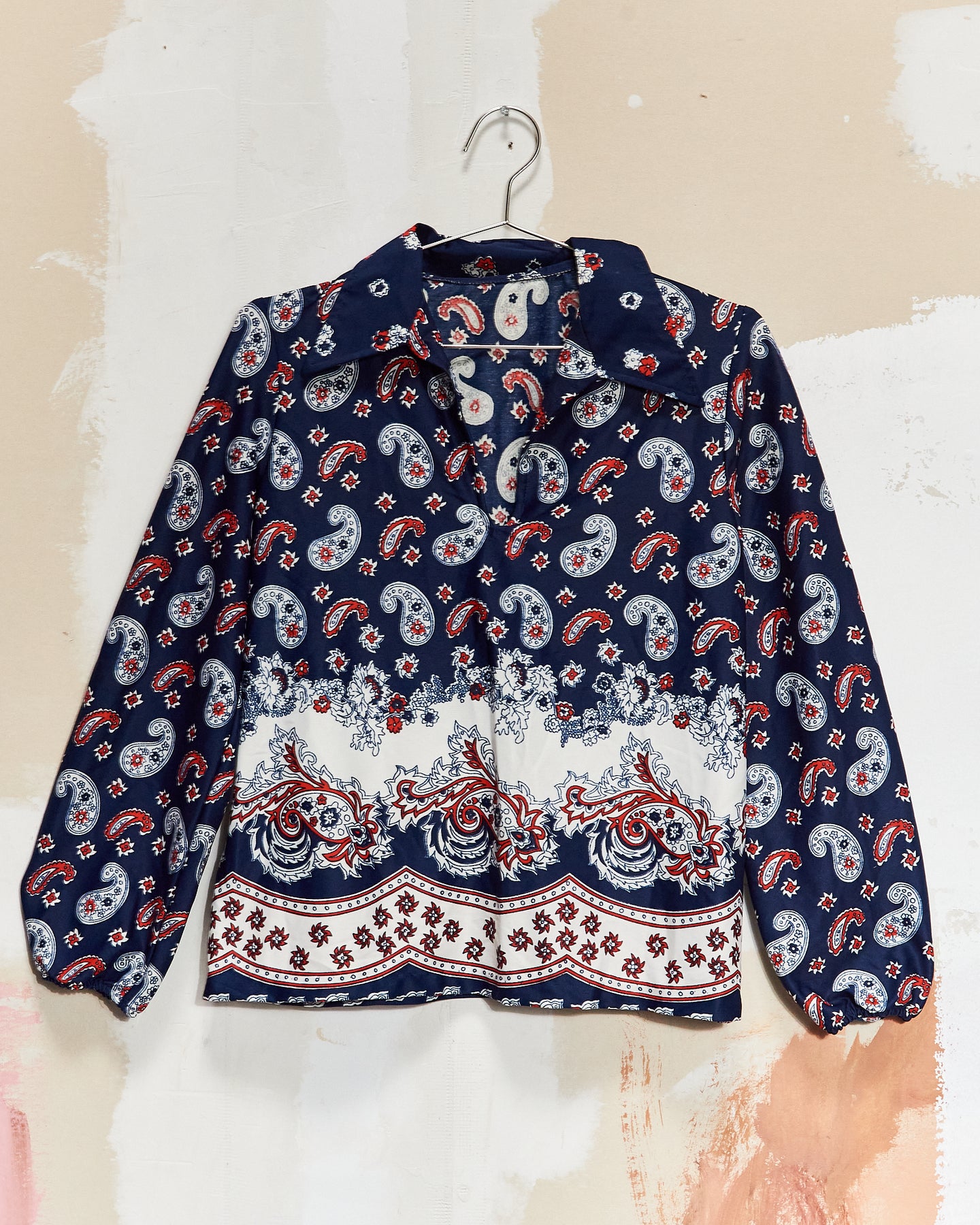 1970s Paisley Print Blouse