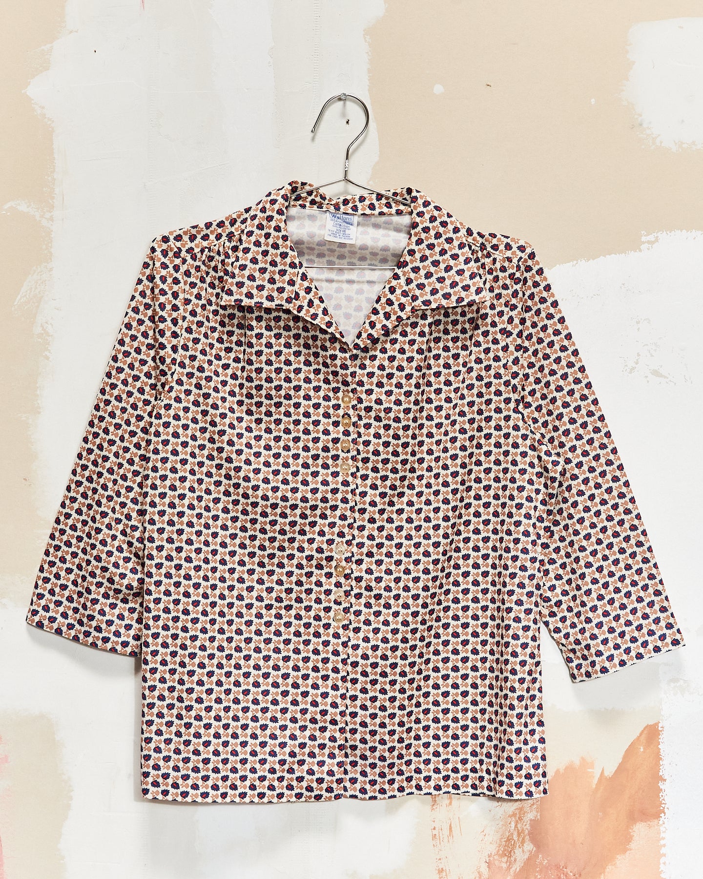 1970s Leaf Patterned Blouse