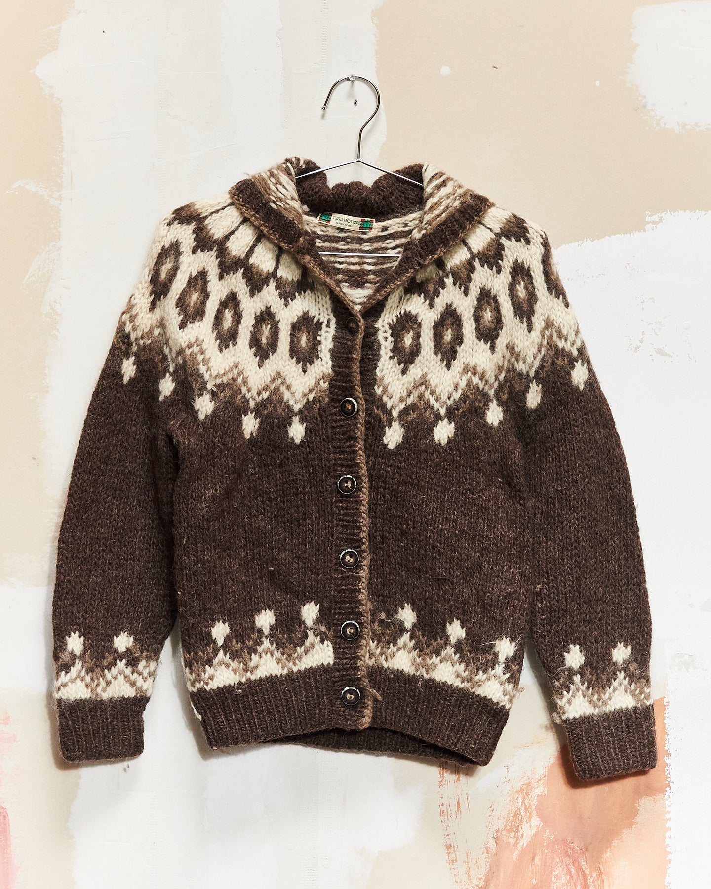 1970s Scottish Hooded Wool Cardigan