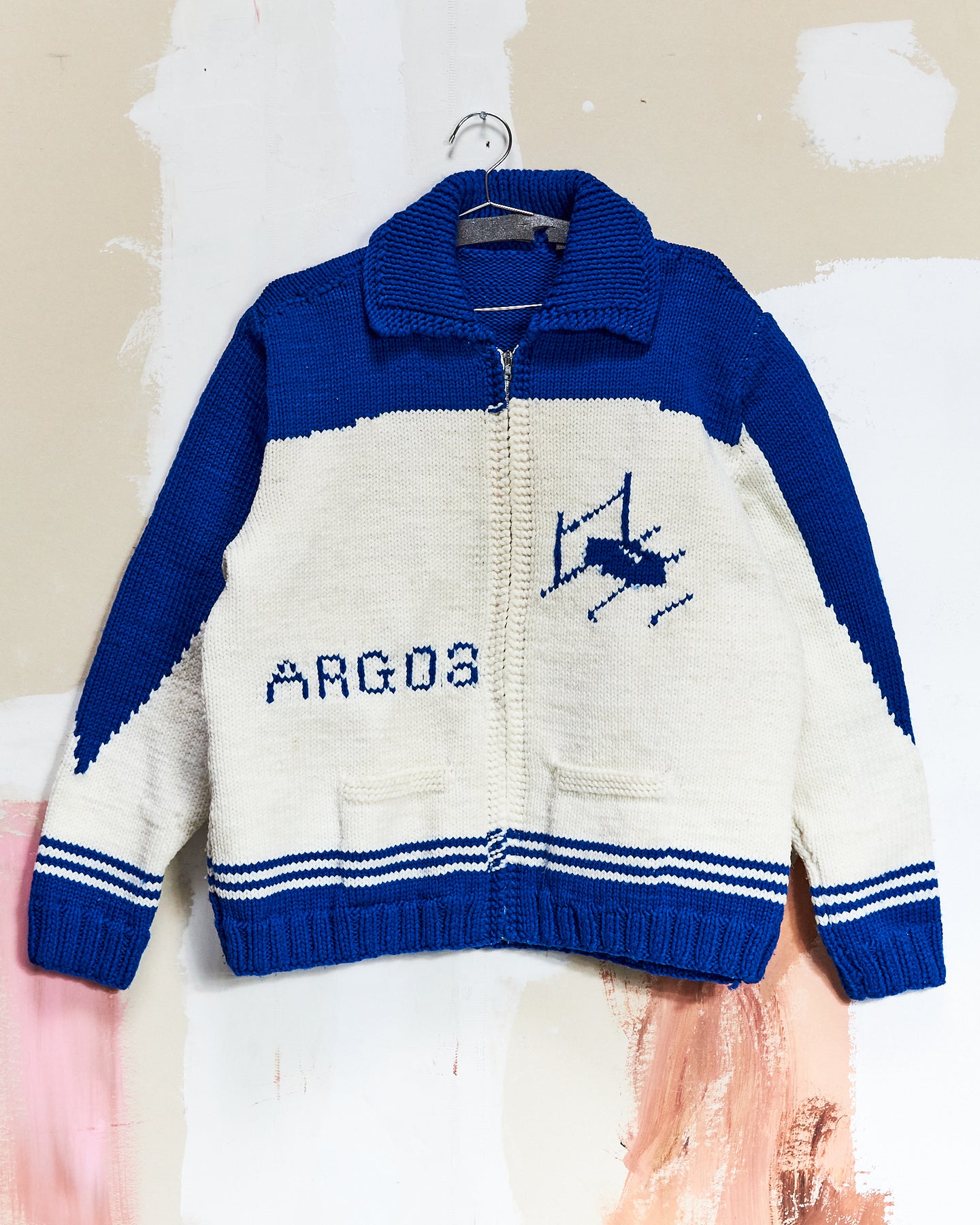 1960s Argos Football Curling Sweater