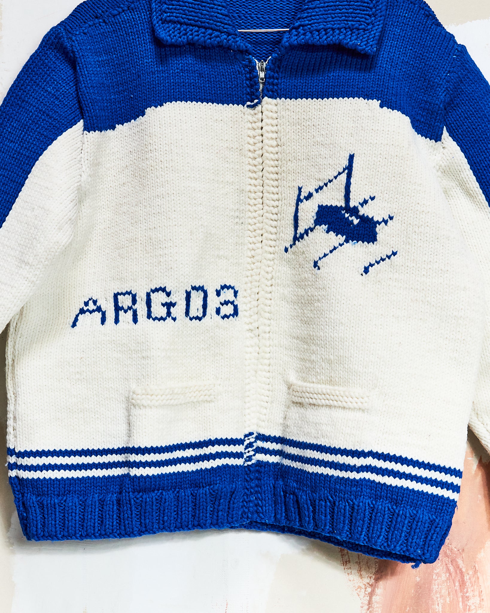 1960s Argos Football Curling Sweater