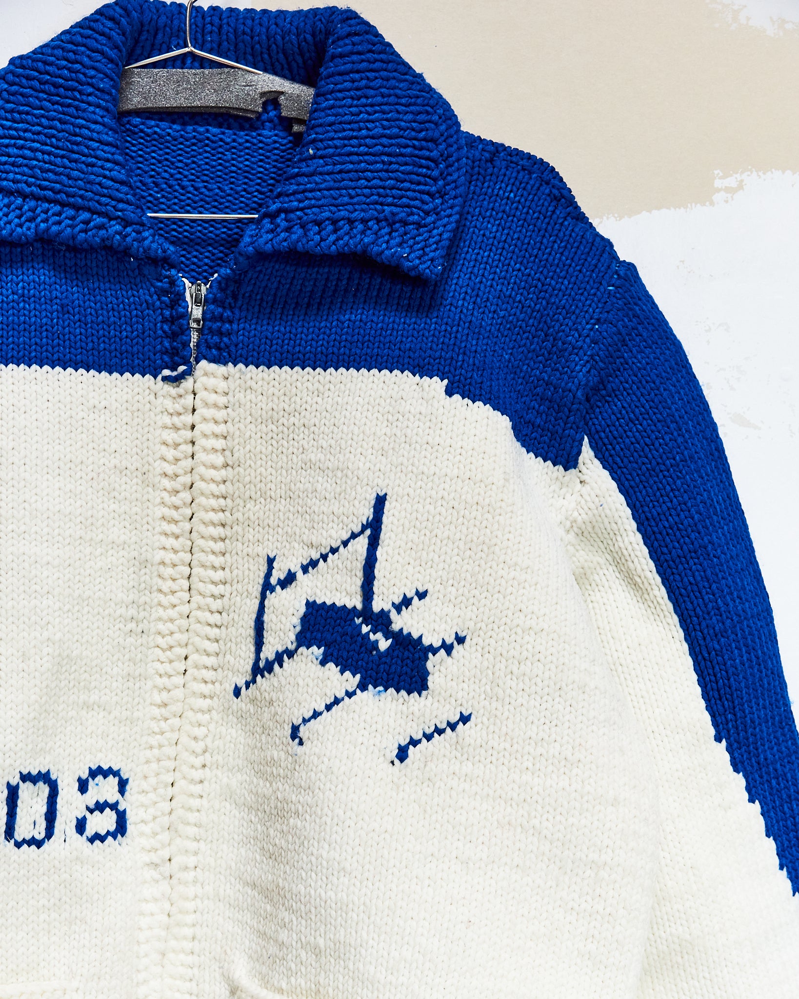 1960s Argos Football Curling Sweater