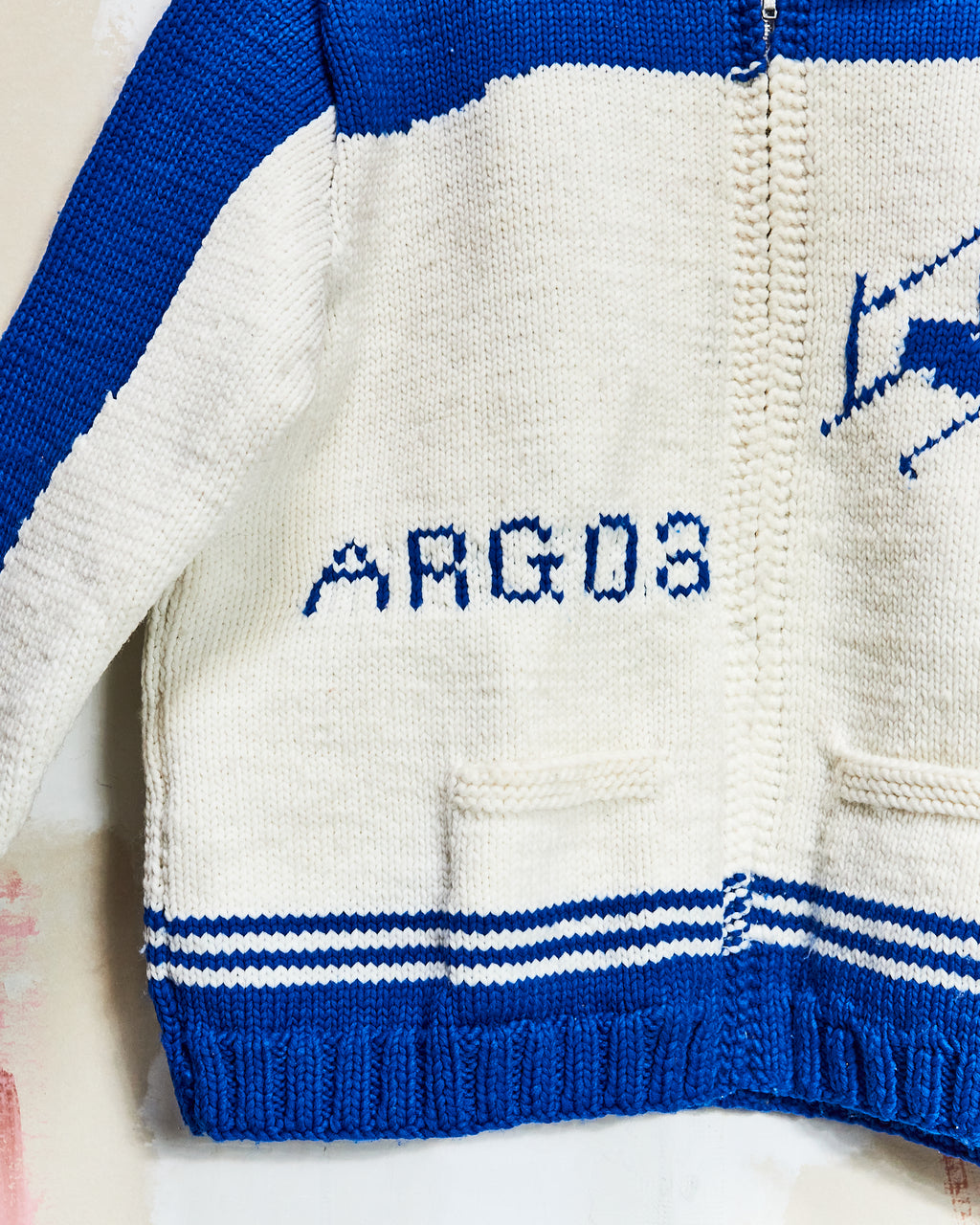 1960s Argos Football Curling Sweater