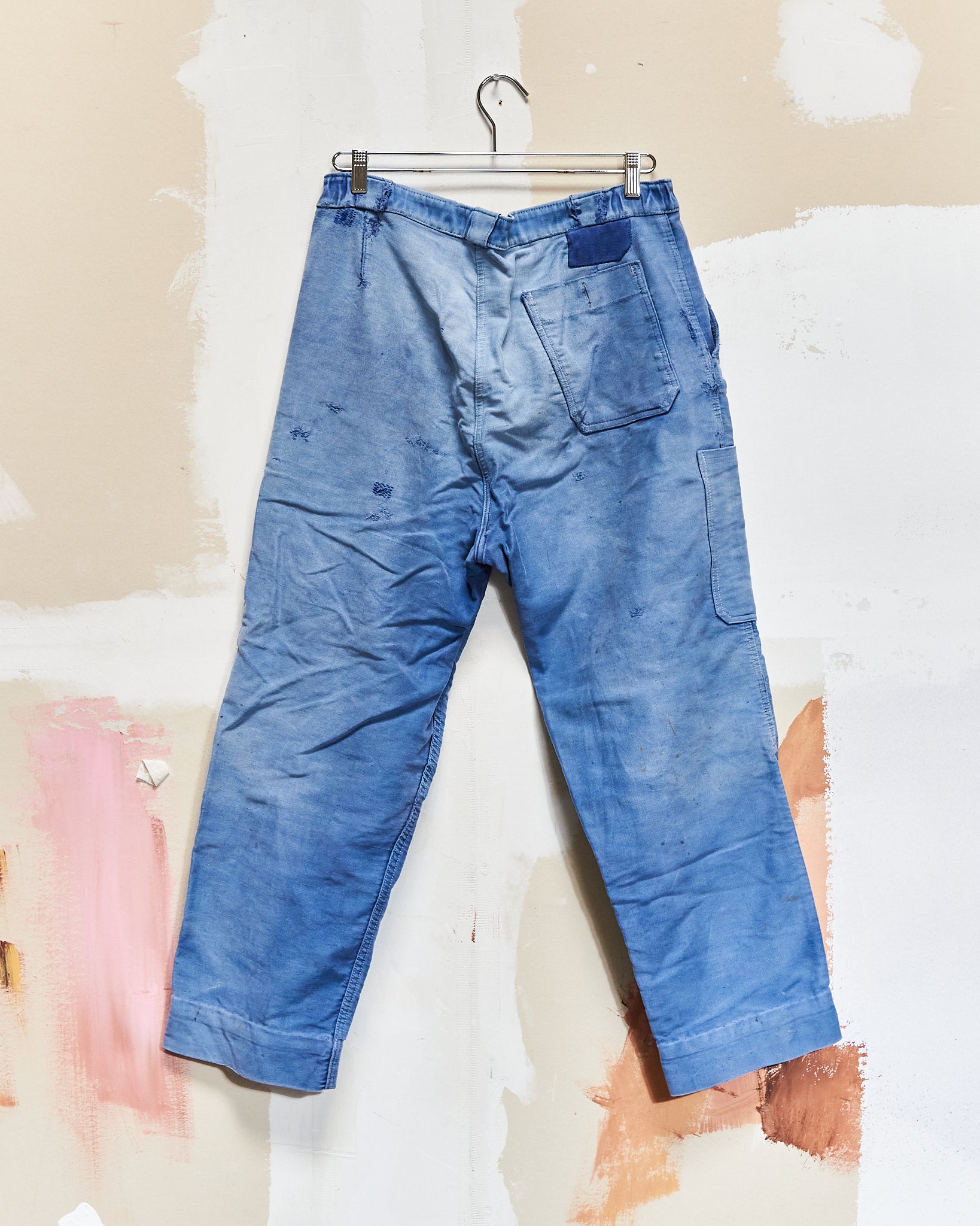 1940s/50s Double Patch French Moleskin Trousers 34x26.5