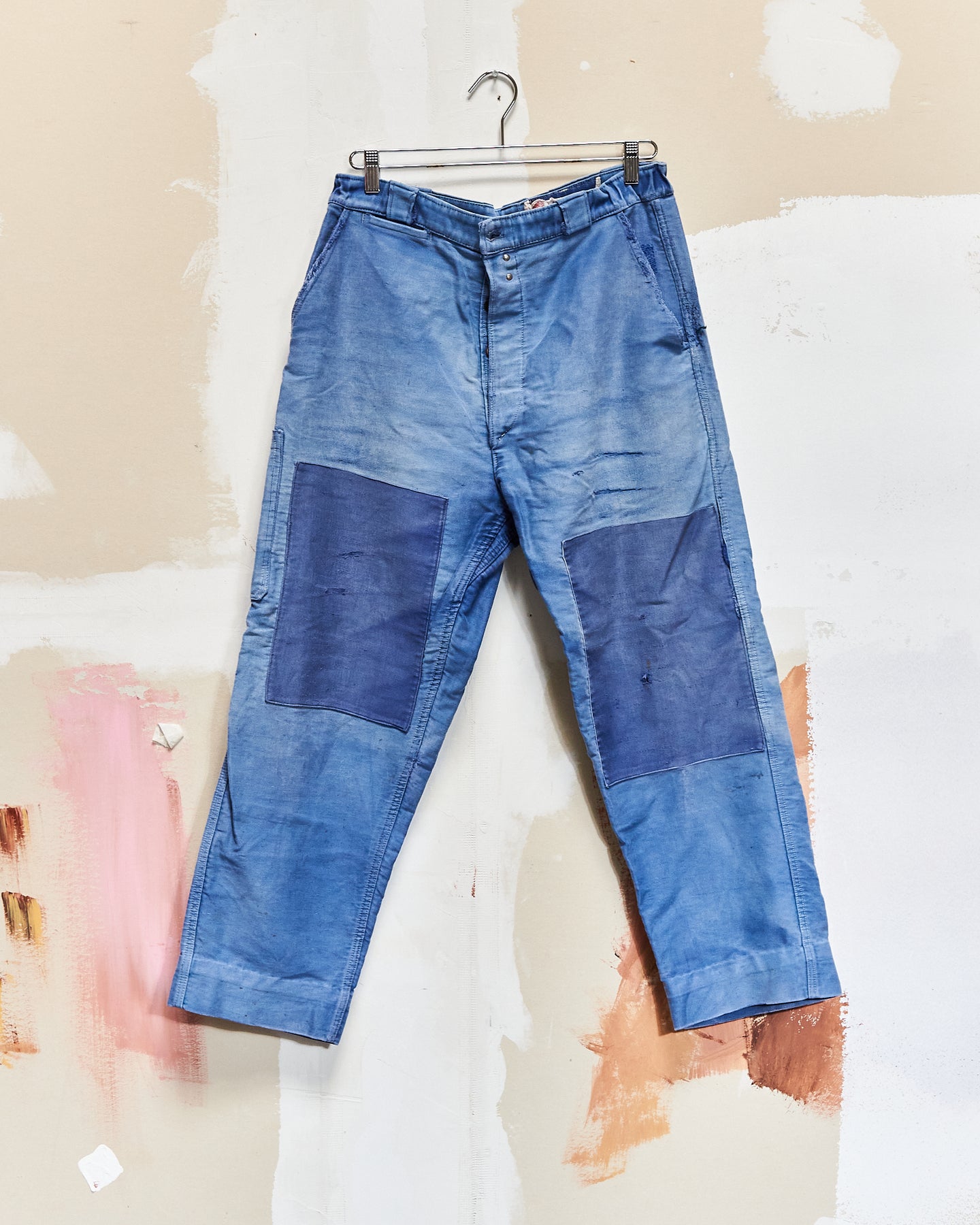 1940s/50s Double Patch French Moleskin Trousers 34x26.5