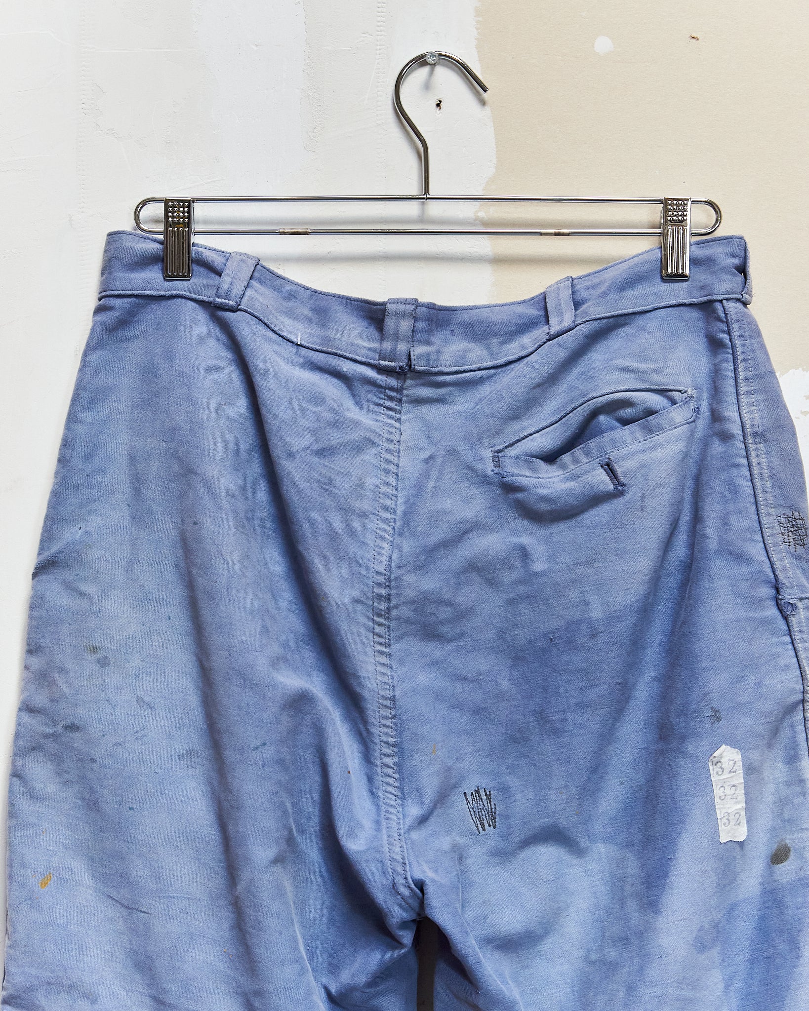 1950s Double Stitch Knee French Moleskin Trousers 32x27