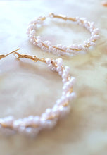 Load image into Gallery viewer, Pearl Beads Wire Wrapped Hoops
