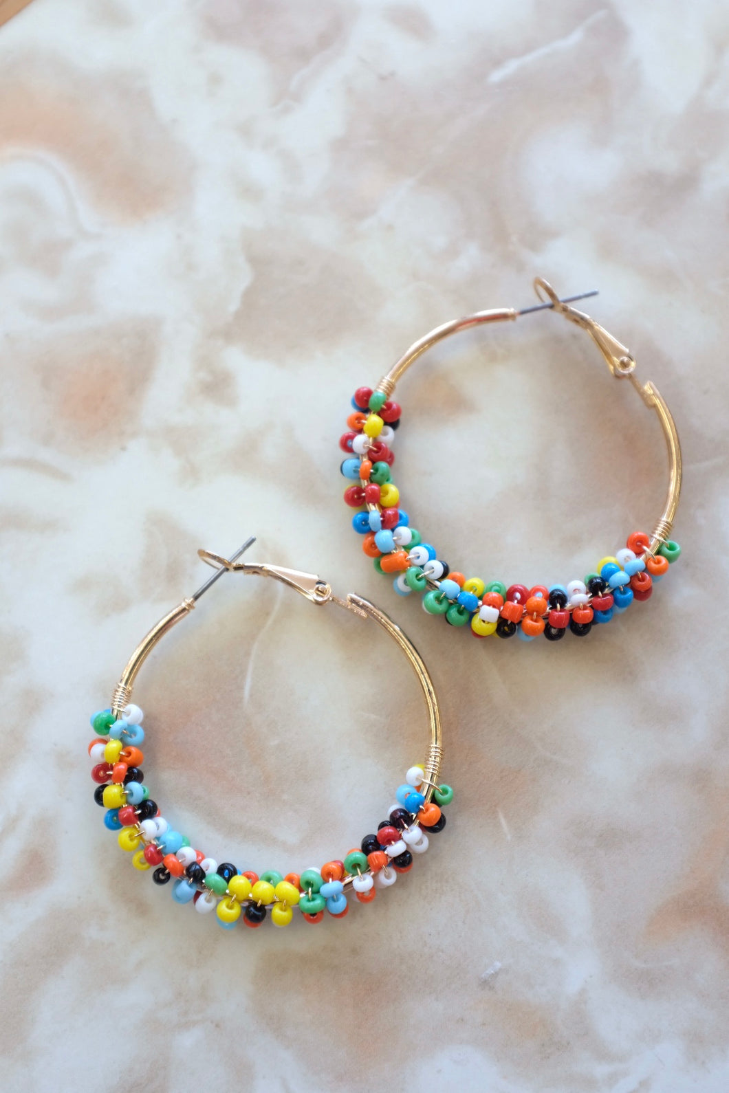 Wire Wrapped Colourful Hoops